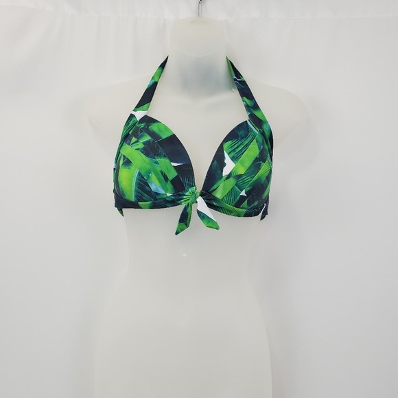 Cocoship banana leaf tropical print bikini top - Picture 2 of 10